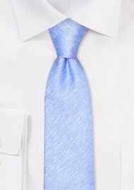 Linen Textured Skinny Tie in Capri Blue