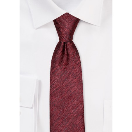 Cabernet Linen Skinny Tie