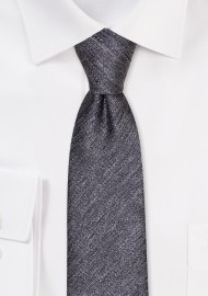 Graphite Linen Skinny Tie