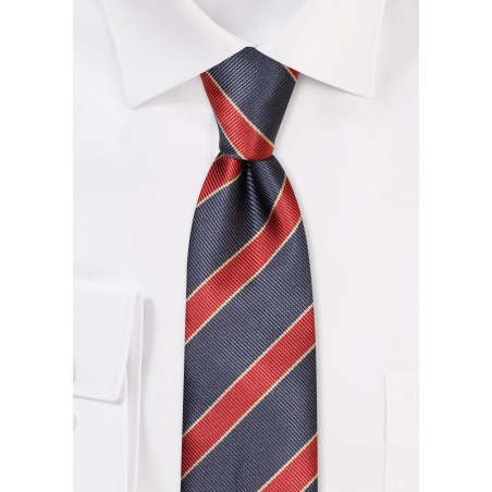 Charcoal, Bronze, and Gold Striped Skinny Tie