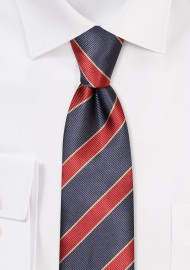 Charcoal, Bronze, and Gold Striped Skinny Tie