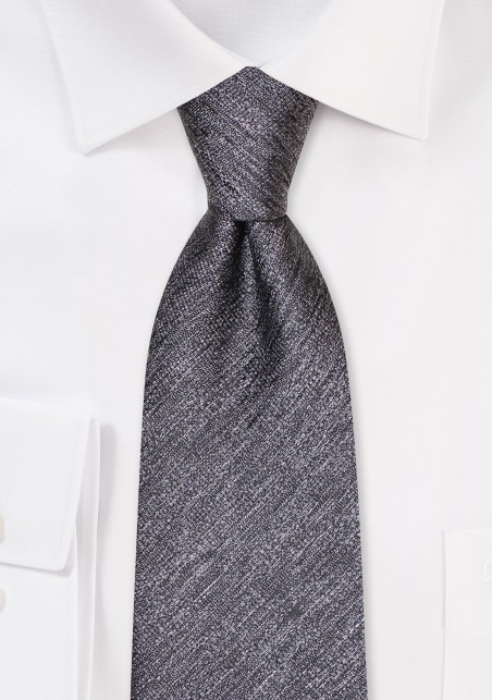 Graphite Linen Textured Tie