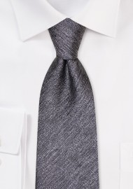 Graphite Linen Textured Tie