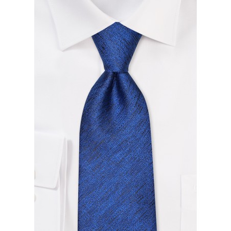 Royal Sapphire Linen Textured Tie