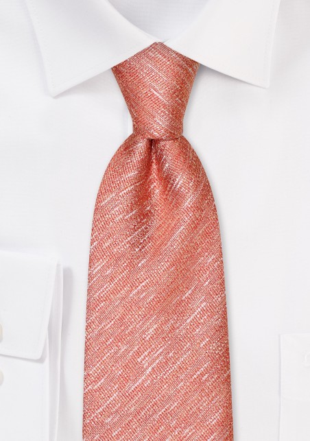 Sundial Orange Linen Textured Tie
