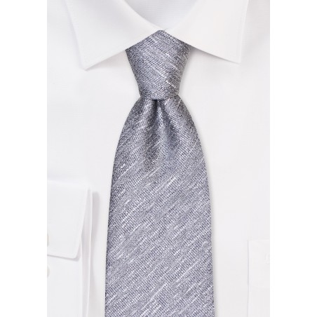 Stone Gray Linen Textured Tie