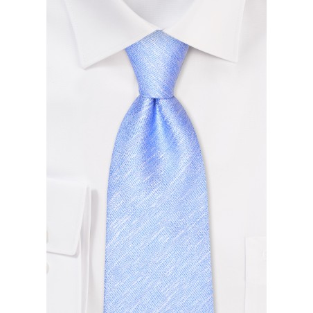 Linen Textured Summer Tie in Capri Blue
