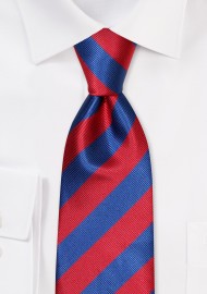 Classic Repp Tie in Navy and Red