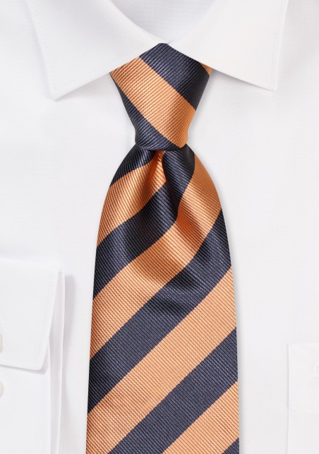 Classic Repp Tie in Charcoal and Gold