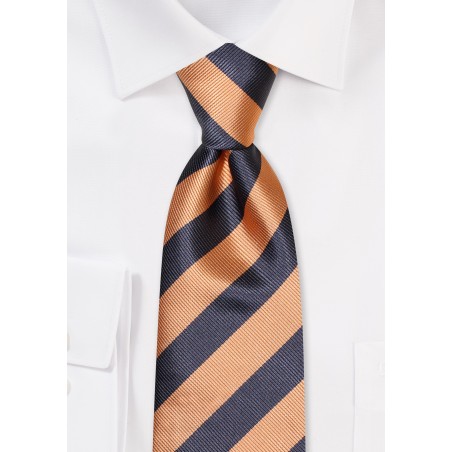 Classic Repp Tie in Charcoal and Gold