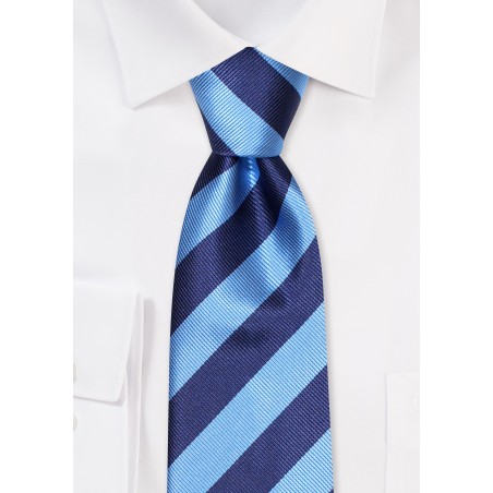 Classic Repp Tie in Sky Blue and Navy