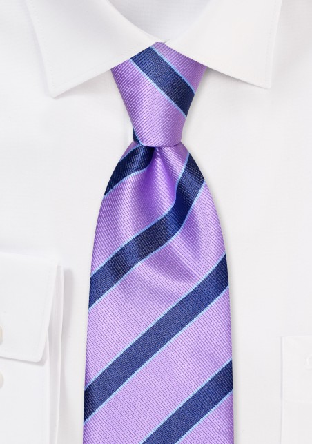 Repp Tie in Lilac and Navy