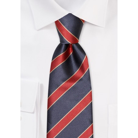 Charcoal, Bronze, and Gold Repp Tie