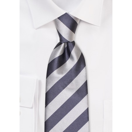 Classic Repp Tie in Charcoal and Gray