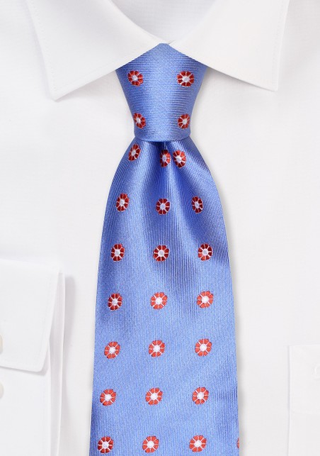 Periwinkle Blue Floral Tie