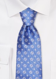 French Blue Floral Tie