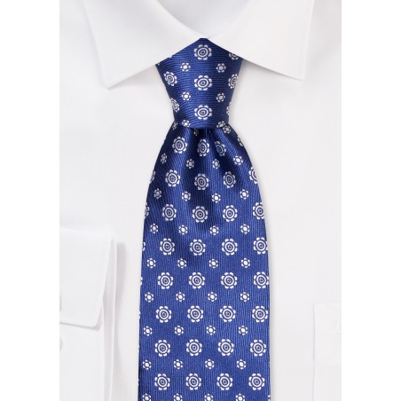 Royal Blue Tie with Silver