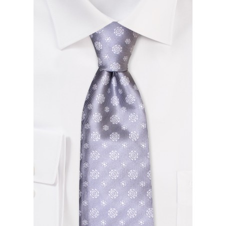 Silver Woven Designer Tie