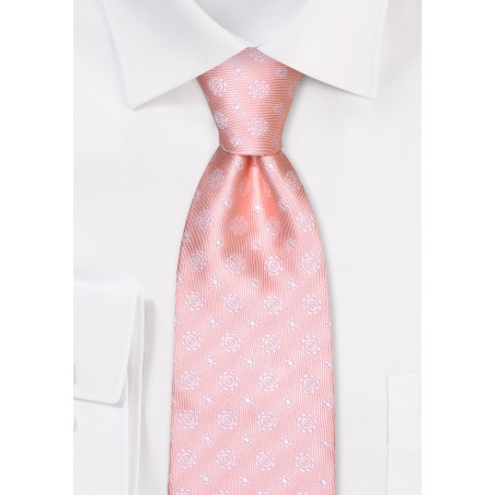 Pastel Peach Summer Mens Tie
