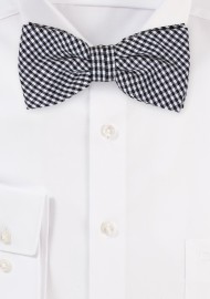 Micro Check Bowtie in Black and White