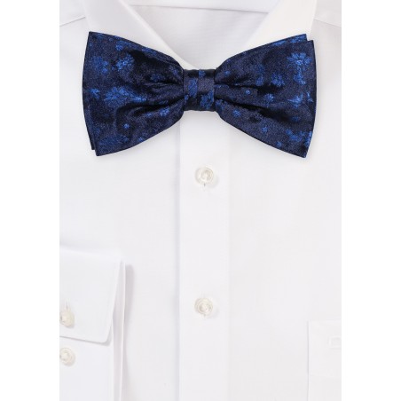 Floral Bowtie in Navy Blue