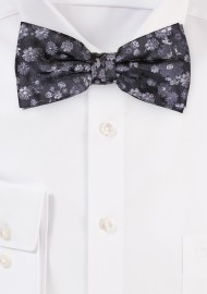 Floral Bowtie in Charcoal Gray