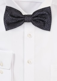 Geometric Print Bowtie in Charcoal