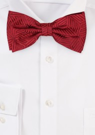 Geometric Print Bowtie in Crimson