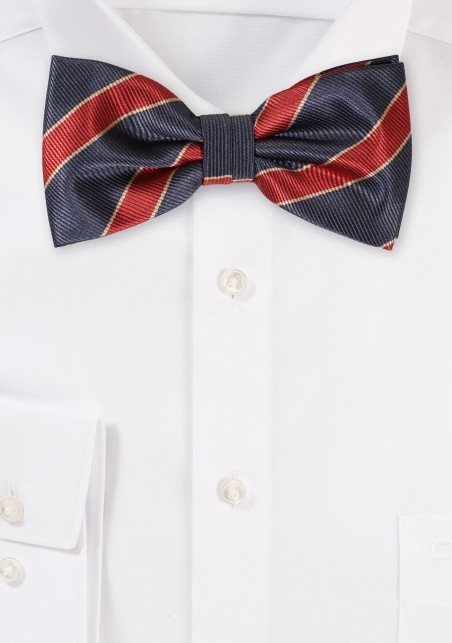 Charcoal and Rust Striped Bowtie