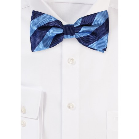Repp Stripe Bow Tie in Blues