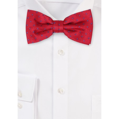 Micro Paisley Bowtie in Cherry Red