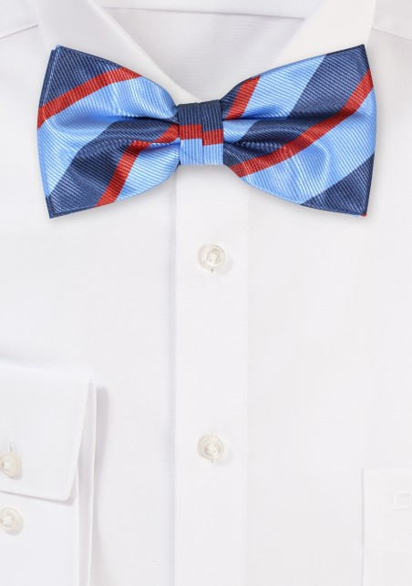 Preppy Striped Bowtie in Blues