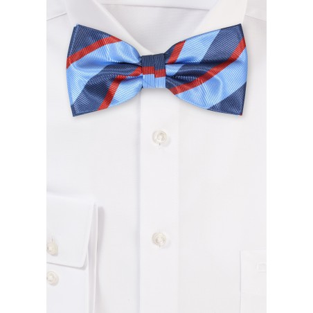 Preppy Striped Bowtie in Blues