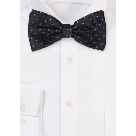 Micro Paisley Weave Bow Tie in Black