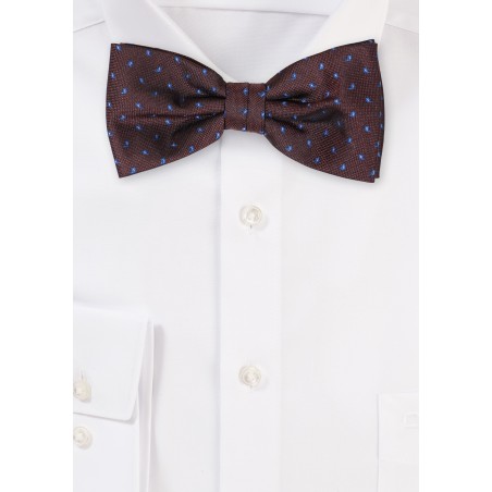 Micro Paisley Bow Tie in Chocolate Brown