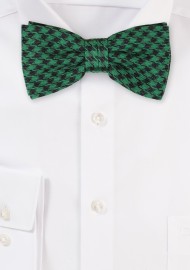 Houndstooth Check Bowtie in Black and Green