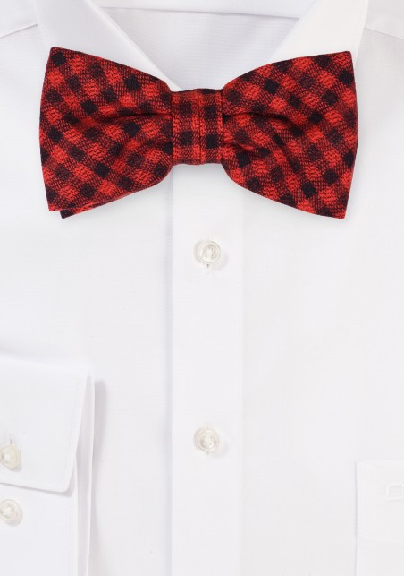 Punk Rock Check Bowtie in Red and Black