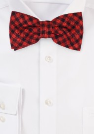 Punk Rock Check Bowtie in Red and Black