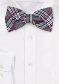 Tartan Check Bowtie in Grays