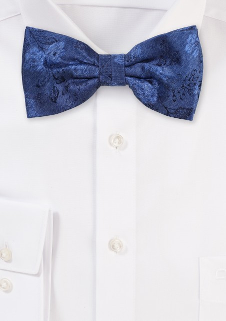 Retro Floral Bowtie in Twilight Blue