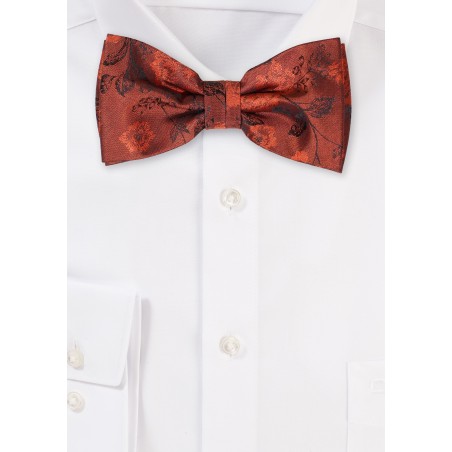 Retro Floral Bowtie in Rust