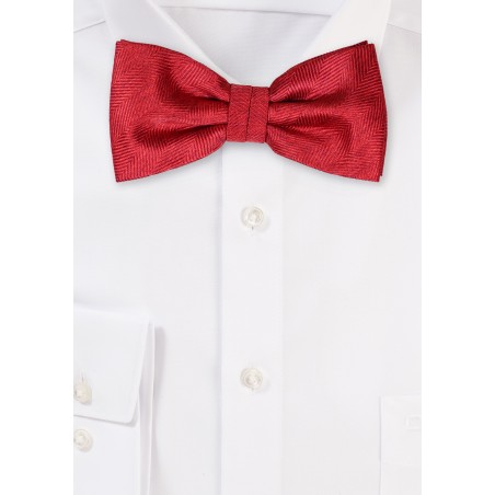 Herringbone Bowtie in Red