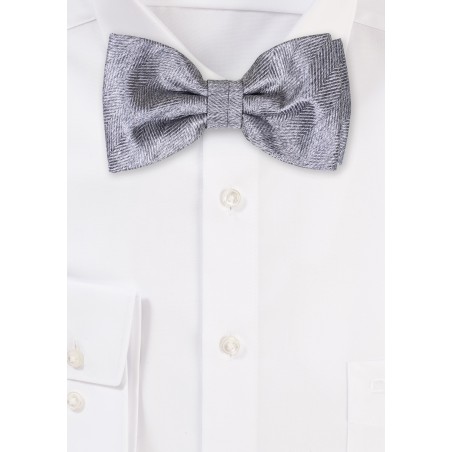 Herringbone Bowtie in Dolphin Gray
