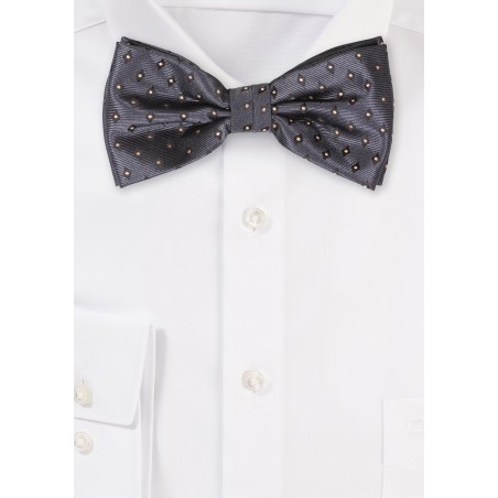 Diamond Check Bow Tie in Slate