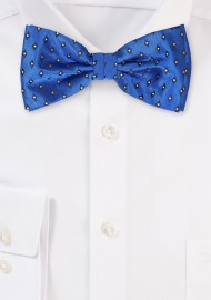 Diamond Check Bow Tie in Sapphire Blue