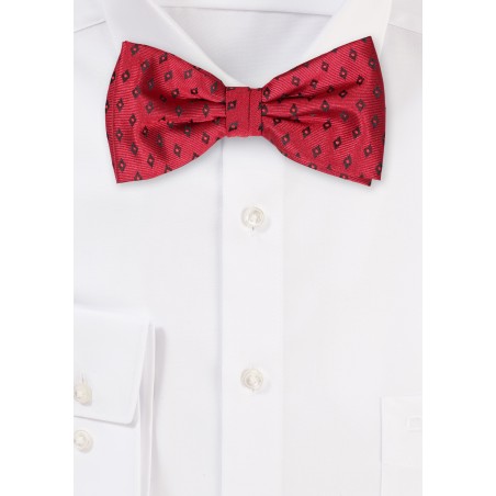 Diamond Check Bow Tie in Reds