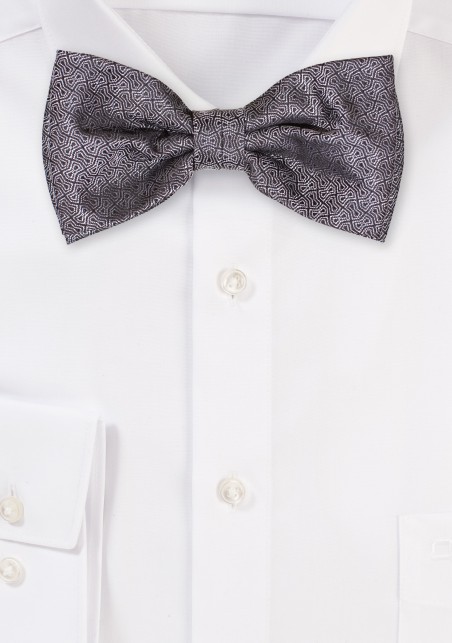 Geo Check Bowtie in Steel Gray