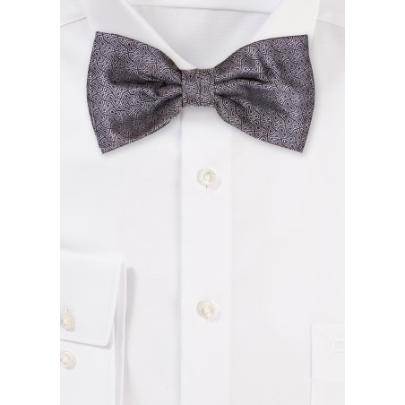 Geo Check Bowtie in Steel Gray