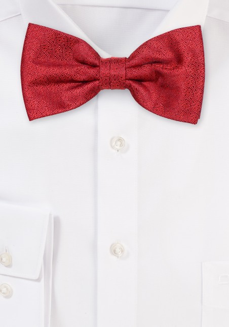 Geo Check Bowtie in Cherry Red