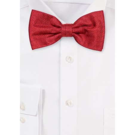 Geo Check Bowtie in Cherry Red